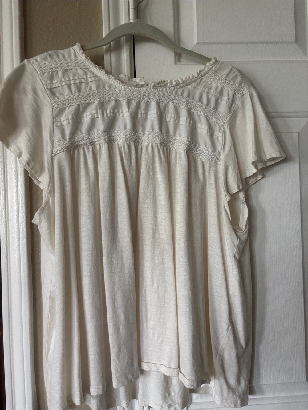 Ella Moss Cream Short-Sleeve Peasant Blouse